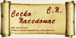 Ćetko Macedonac vizit kartica